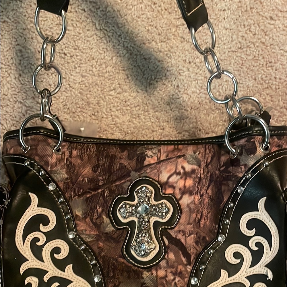 Camouflage Bling Embellished Women's Bag - Picture 9 of 12